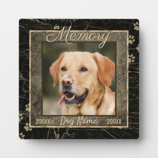 In Dog Memory Marble Rustic Sepia Keepomwille Fotoplaat