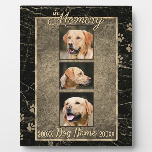 In Dog Memory Marble Rustic Sepia Keepomwille Fotoplaat (Voorkant)