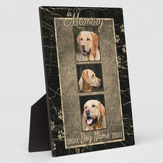 In Dog Memory Marble Rustic Sepia Keepomwille Fotoplaat (Zijkant)