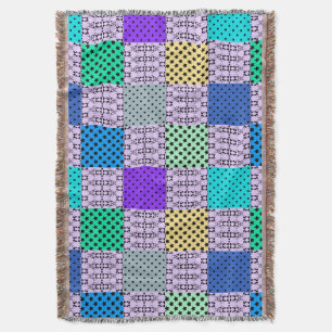 In donkere veelkleurige tonen, retro geometrisch deken