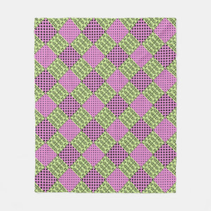 In donkere veelkleurige tonen, retro geometrisch fleece deken