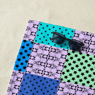 In donkere veelkleurige tonen, retro geometrisch strandlaken