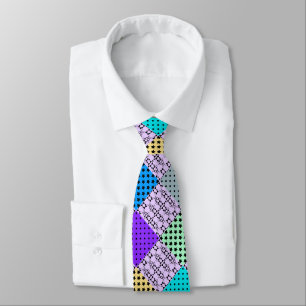 In donkere veelkleurige tonen, retro geometrisch stropdas