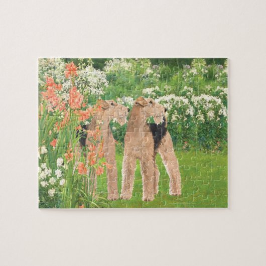 In een bloementuin legpuzzel (Horizontaal)