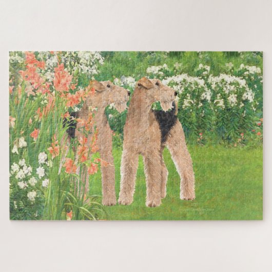 In een bloementuin legpuzzel (Horizontaal)