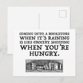 In een boekwinkel komen als het regent briefkaart (Voorkant / Achterkant)