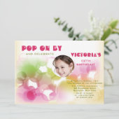 In een Bubble Foto Verjaardag Uitnodiging (Staand voorkant)