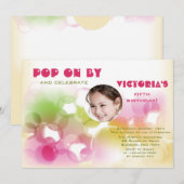 In een Bubble Foto Verjaardag Uitnodiging (Voorkant / Achterkant)