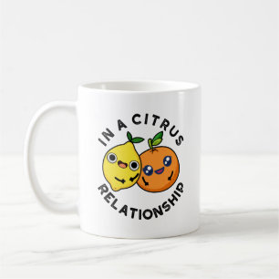 In een Citrus Relatie Funny Fruit Pun Koffiemok