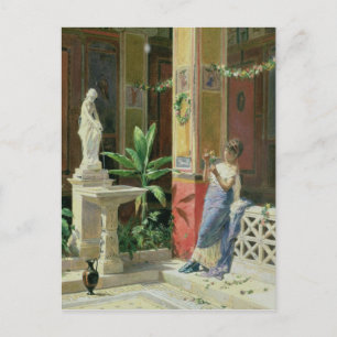 In een Courtyard in Pompeii, 1878 Briefkaart