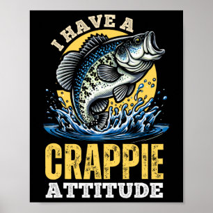 In Een Crappie Stemming Grappig Vissen Retro Poster