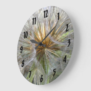 In een dichte foto van de Dandelion-klok Grote Klok