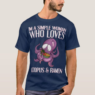In een eenvoudige vrouw die houdt van octopus rame t-shirt