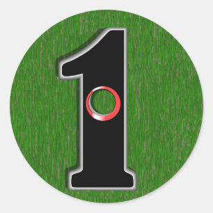 In één gat! ronde sticker