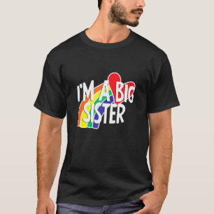In een grote zus kleurrijke regenboog liefde hart t-shirt
