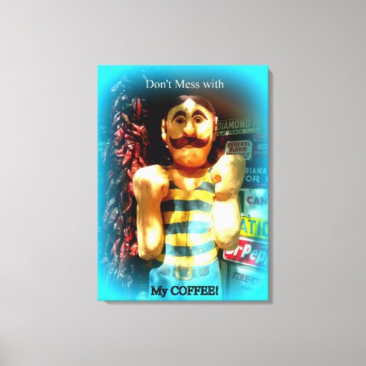 in een koffiedoek verpakt doek canvas afdruk (Voorkant)