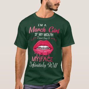 In een maart meisje gelukkig nana mama tante zus D T-shirt
