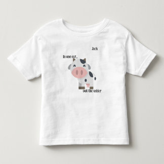 "In één oor..." Koe Pun Kinder Shirts