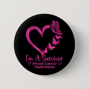 In een overlevende borstkanker bewustzijn roze har ronde button 5,7 cm