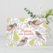 In een perenboom feestdagenkaart (Staand voorkant)