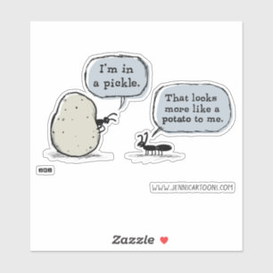 In een pickle Funny Weird Cartoon Vinyl Sticker