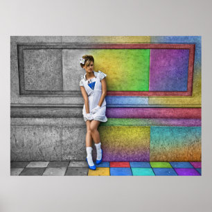 In een regenboogstad poster