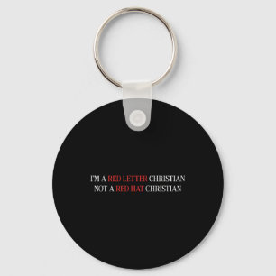 In een rode letter Christelijk geen rood Pet Chris Sleutelhanger