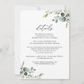 In één roestrijk Eucalyptus Greenery Wedding Kaart (Achterkant)