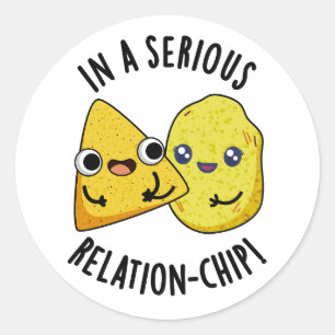 In Een Serieuze Relatie-chip Grappige Voedselgrap Ronde Sticker