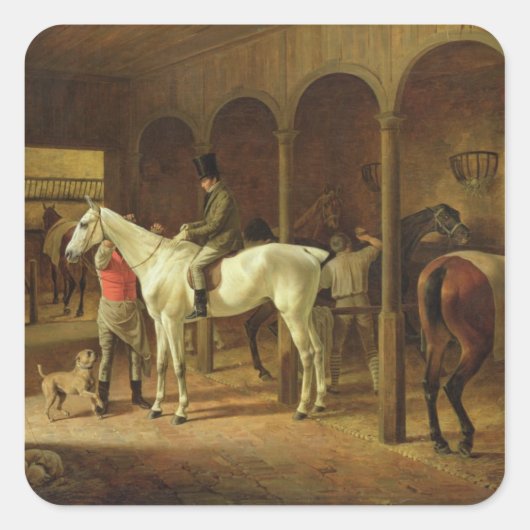 In een stabiele vierkante sticker (Voorkant)