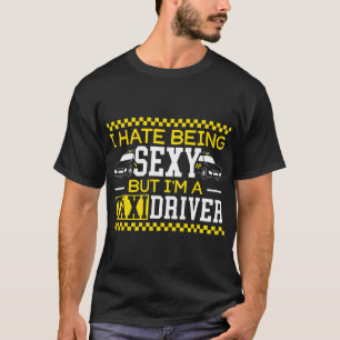 In een taxi chauffeur vervoer taxi taxichauffeur t-shirt