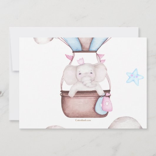 In een uitnodiging voor een Cloud Baby Shower (Achterkant)