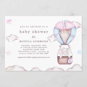 In een uitnodiging voor een Cloud Baby Shower