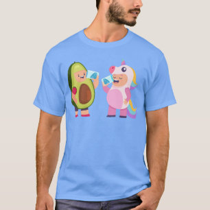 In een Unicorn Costume Girl en een jongen uit Avoc T-shirt