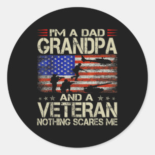 In een vader opa en veteraan vaders dag ronde sticker