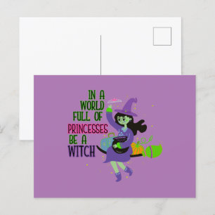 In een wereld vol prinsessen is een heks briefkaart