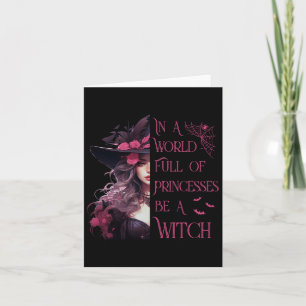 In een wereld vol prinsessen is een heks-halloween kaart