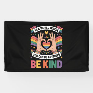 In Een Wereld Waar Je Alles Kan Zijn Wees Aardig L Spandoek