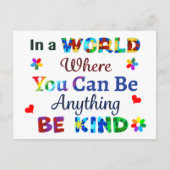 In een wereld waar je alles kunt zijn briefkaart (Voorkant)