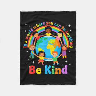 In een wereld wees vriendelijk positieve kinderen  fleece deken