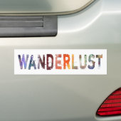 In een woord: Wanderlust Bumpersticker (Op auto)