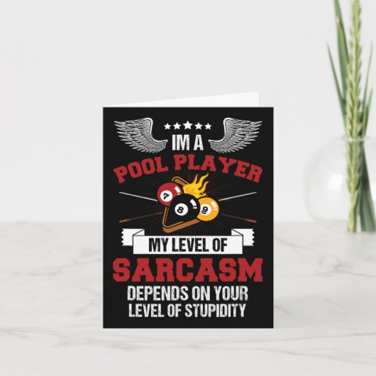In een zwembad speler grappig sarcasme biljart en kaart (Voorkant)