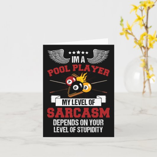 In een zwembad speler grappig sarcasme biljart en kaart (Gele Bloem)