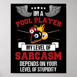 In een zwembad speler grappig sarcasme biljart en poster