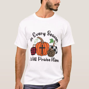 In elk seizoen zal ik Hem prijzen Luipaard Plaid T-shirt