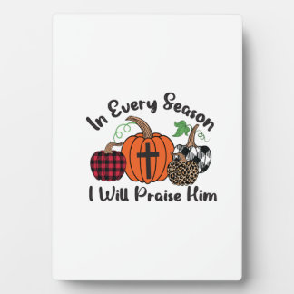 In Every Season I Will Praise Him Leopard Plaid Fotoplaat