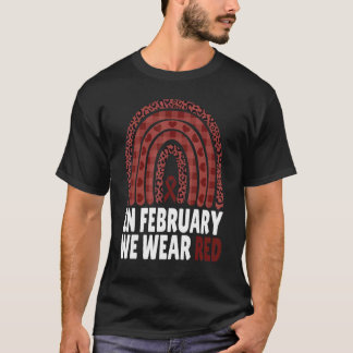 In februari Draag we de ziekte van Red Heart T-shirt