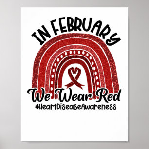 In februari Draag we het bewustzijn van de rode ha Poster