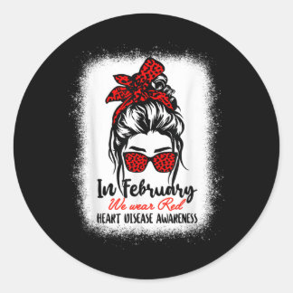 In februari Draag we het bewustzijn van een rode h Ronde Sticker