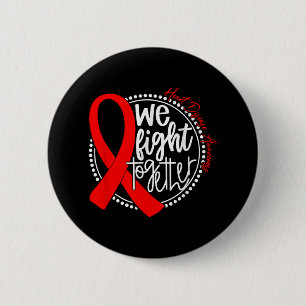 In februari Draag we het bewustzijn van rode hartz Ronde Button 5,7 Cm